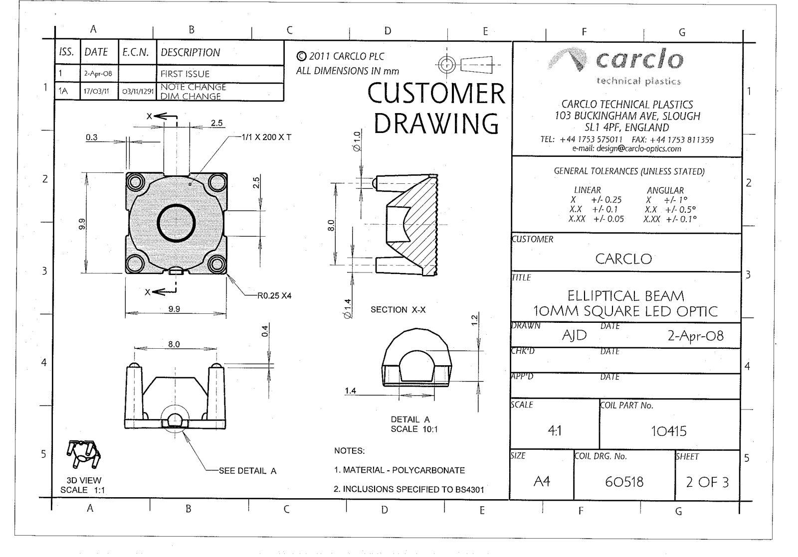 Carclo 10415 Drawing - ManualMachine.com