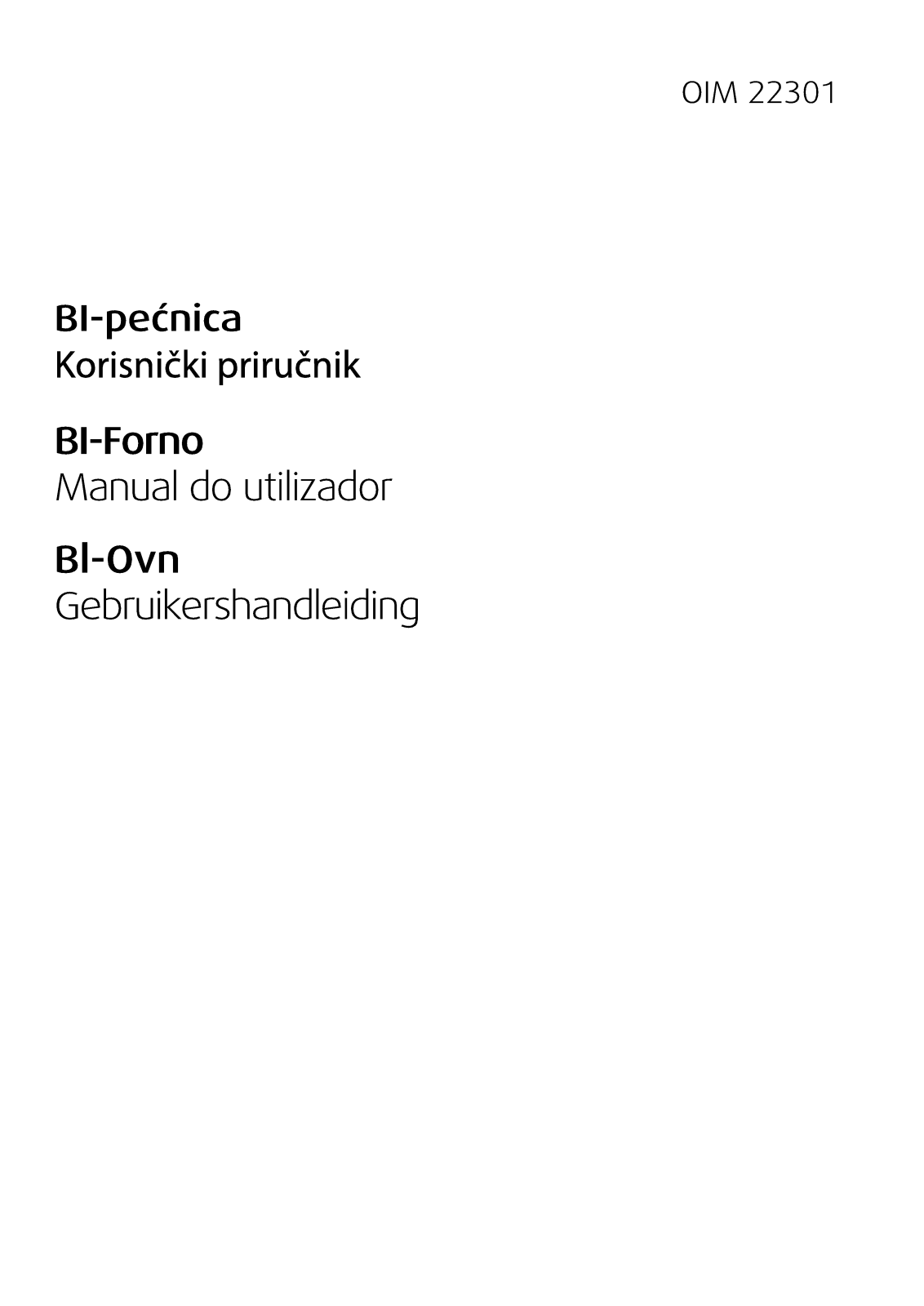 Beko OIM22301 User manual