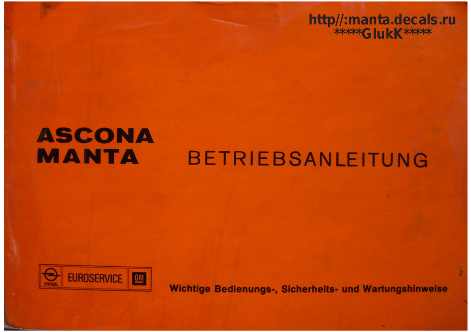 Opel Ascona 1975, Manta 1975 User Manual