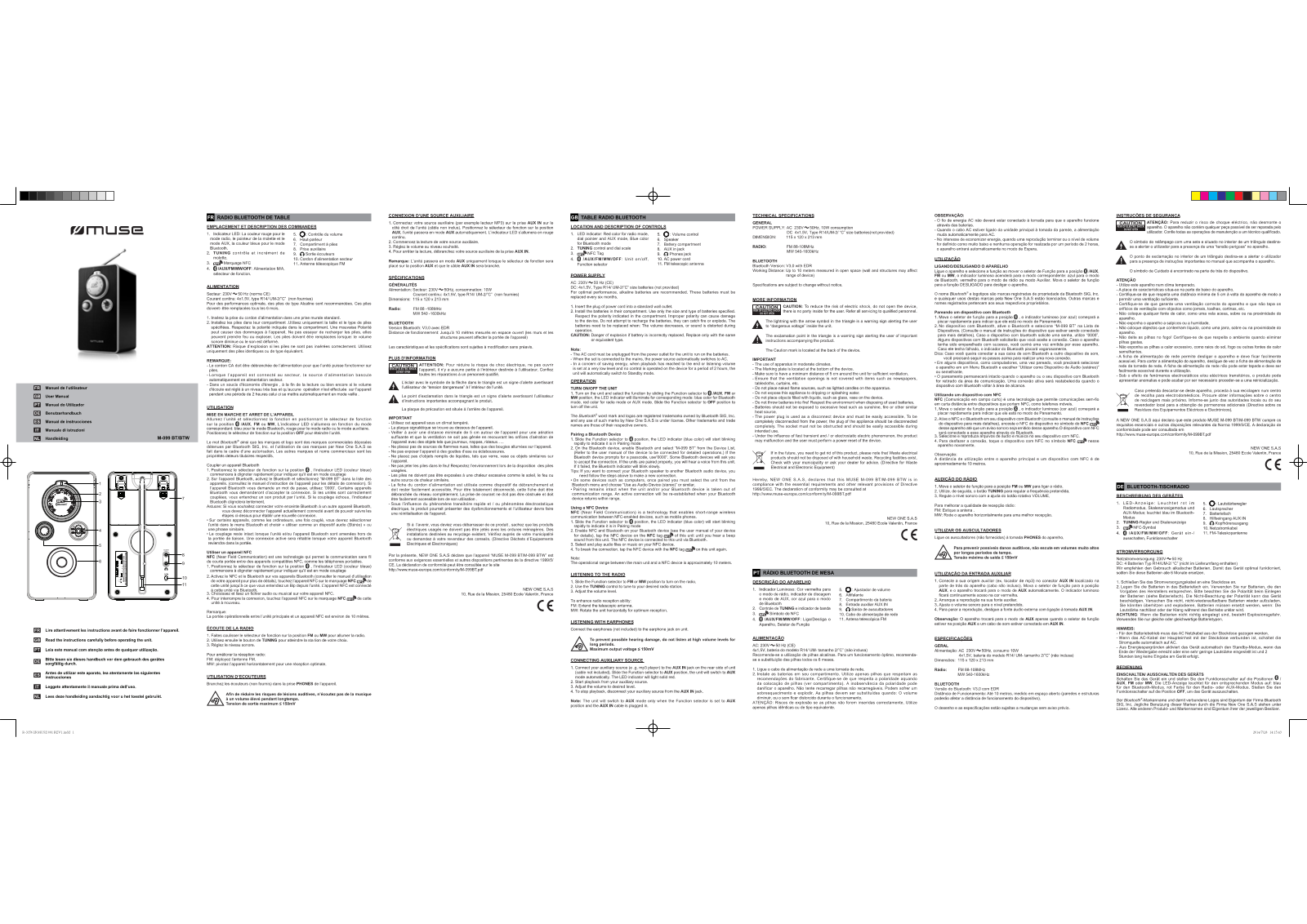 Muse M099 BT, M099 BTW User guide