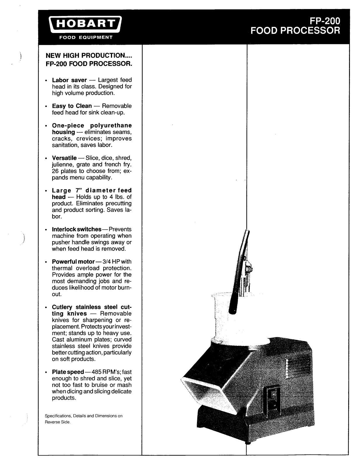 Hobart FP200 User Manual