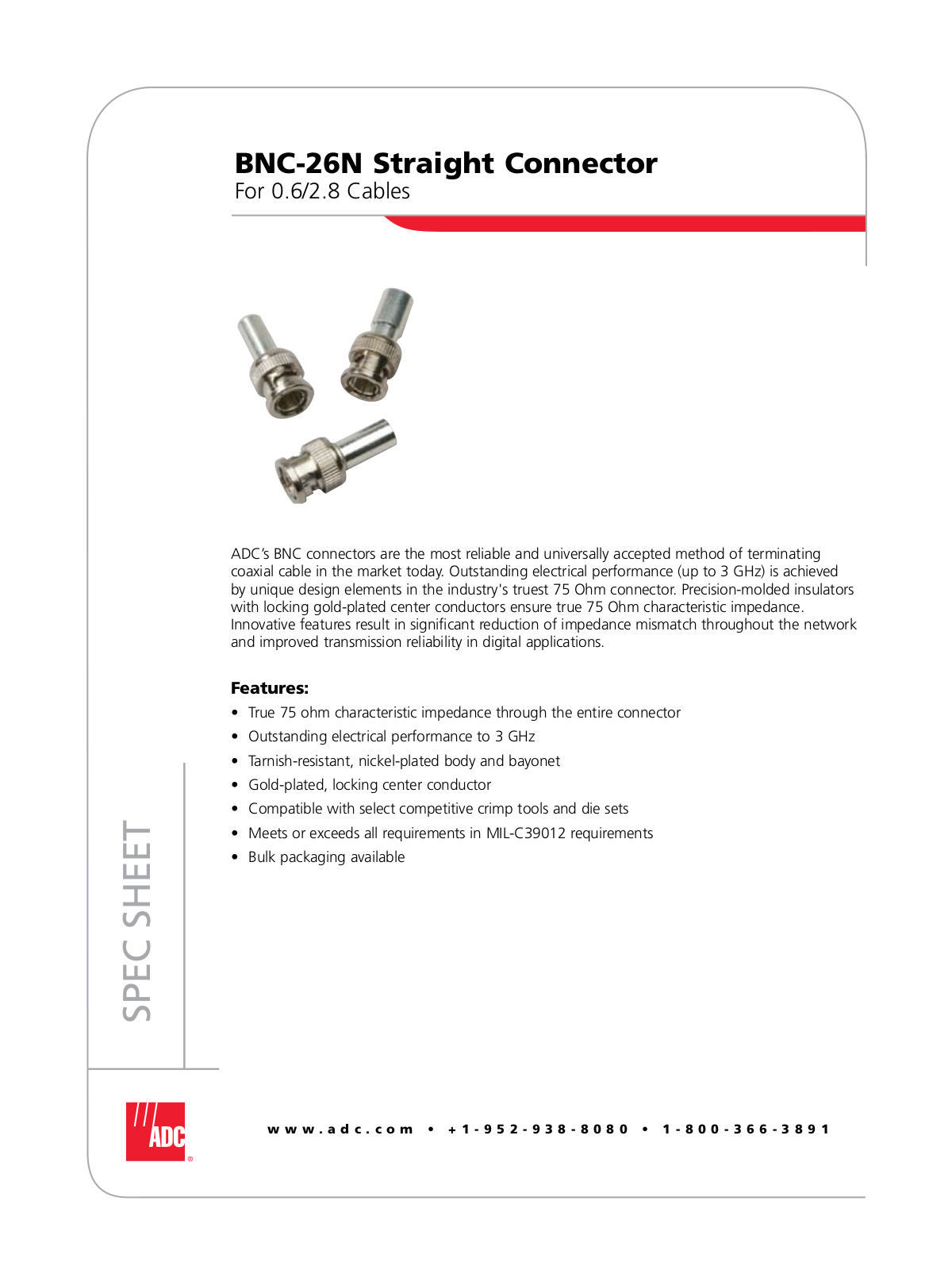 ADC BNC-26N User Manual