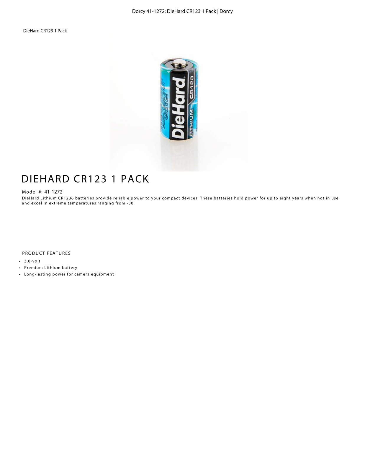 DieHard 41-1272 Data Sheet - ManualMachine.com