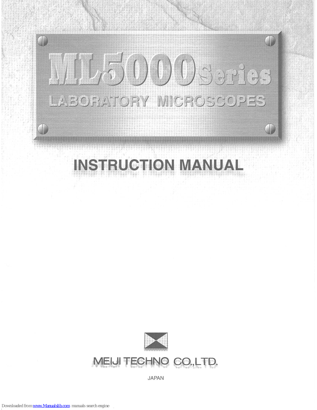 Meiji Techno ML5000 Instruction Manual