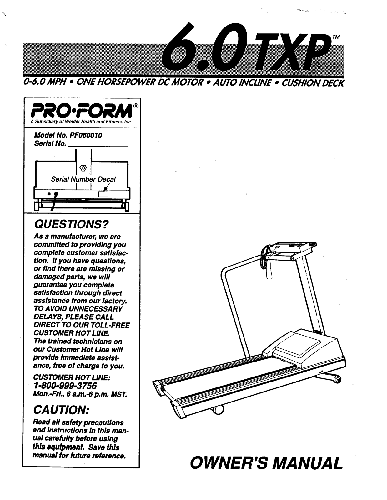 ProForm PF060010 User Manual