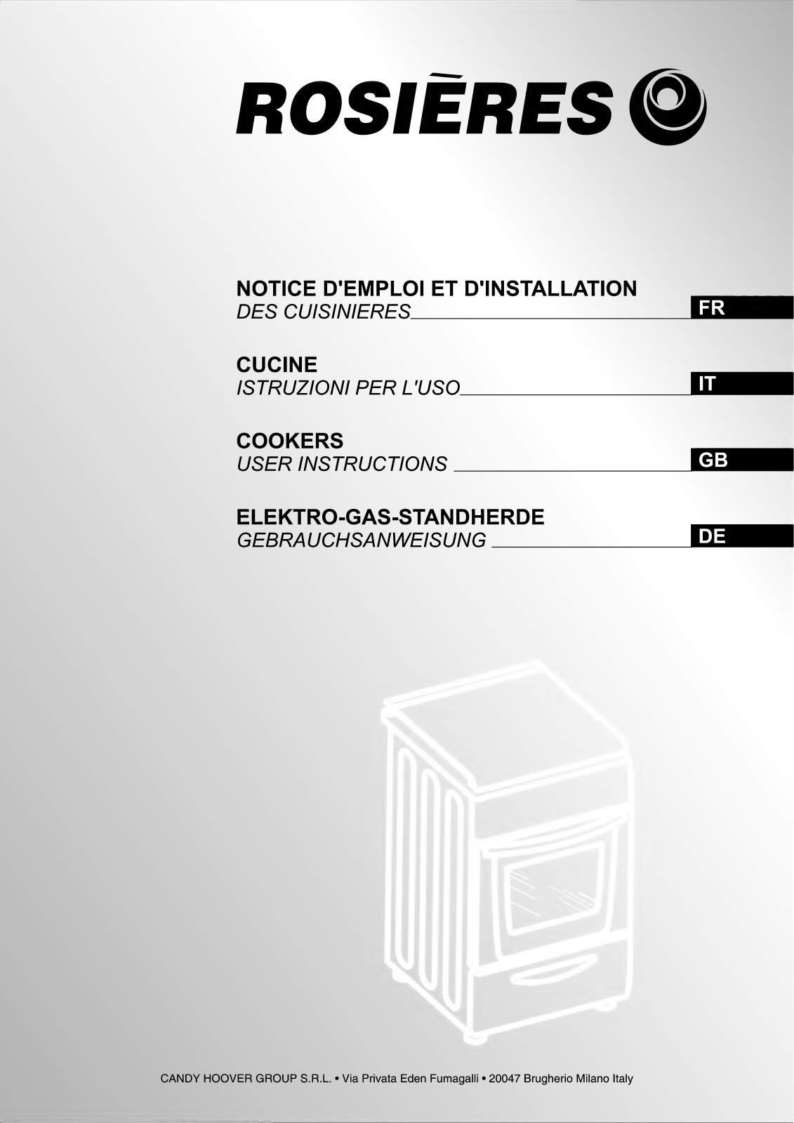 Rosières RCG6972RB User Manual