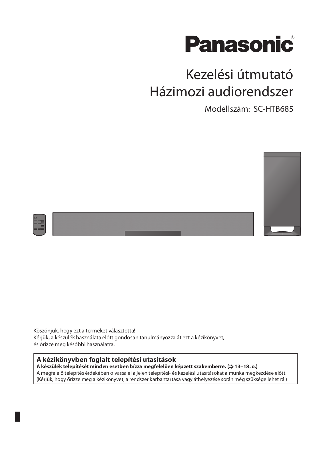 Panasonic SC-HTB685 User Manual