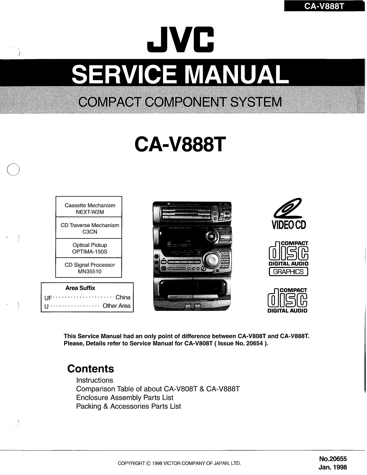 JVC CA-V888TU, CA-V888TUF Service Manual