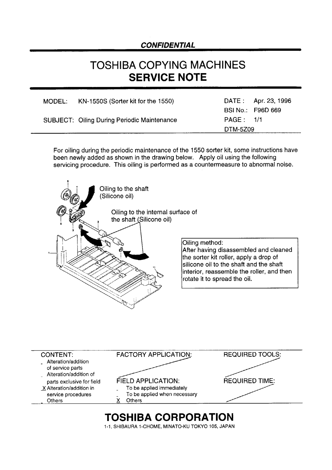 Toshiba f96d669 Service Note