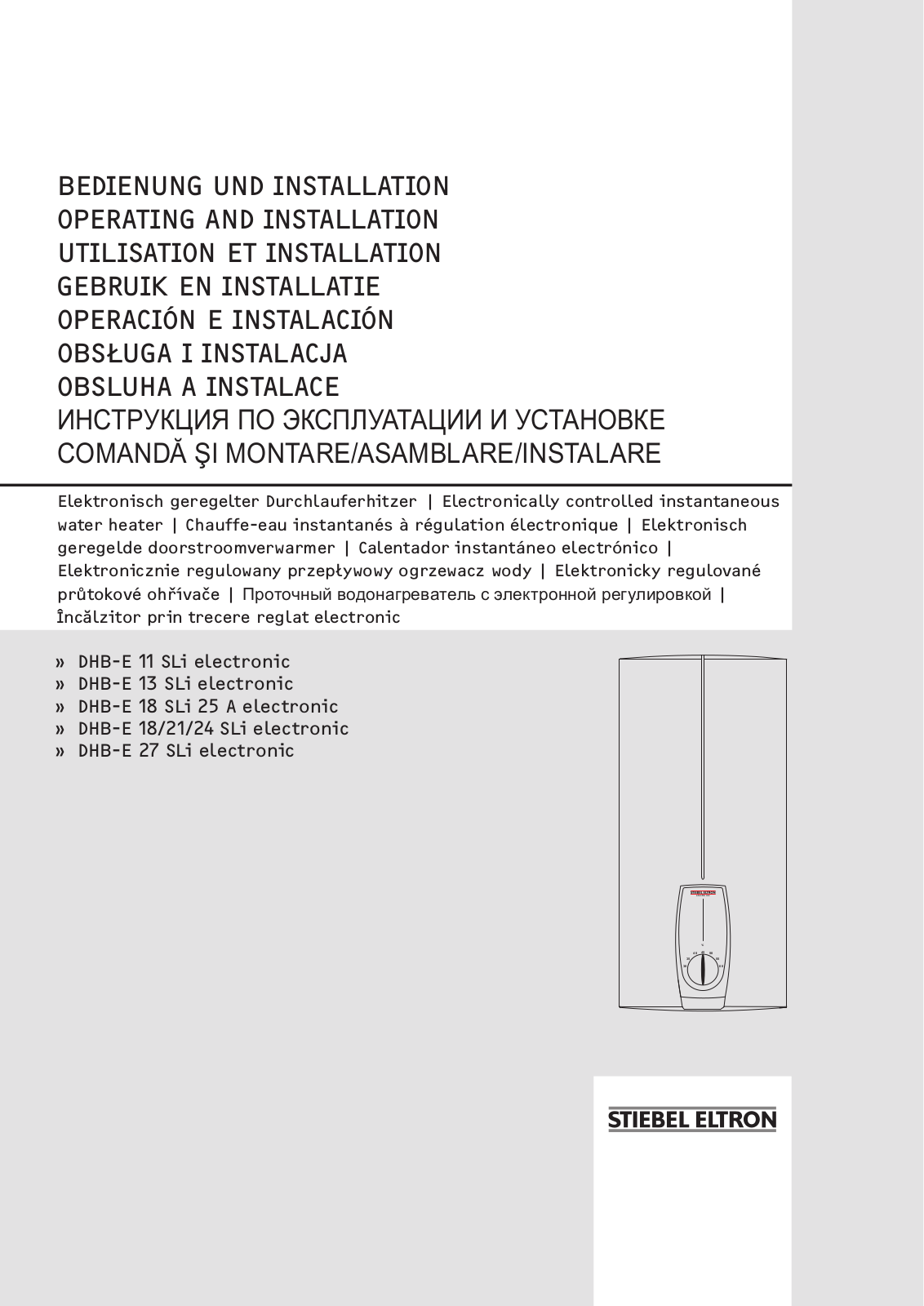 Stiebel Eltron DHB-E 11 Sli User Manual