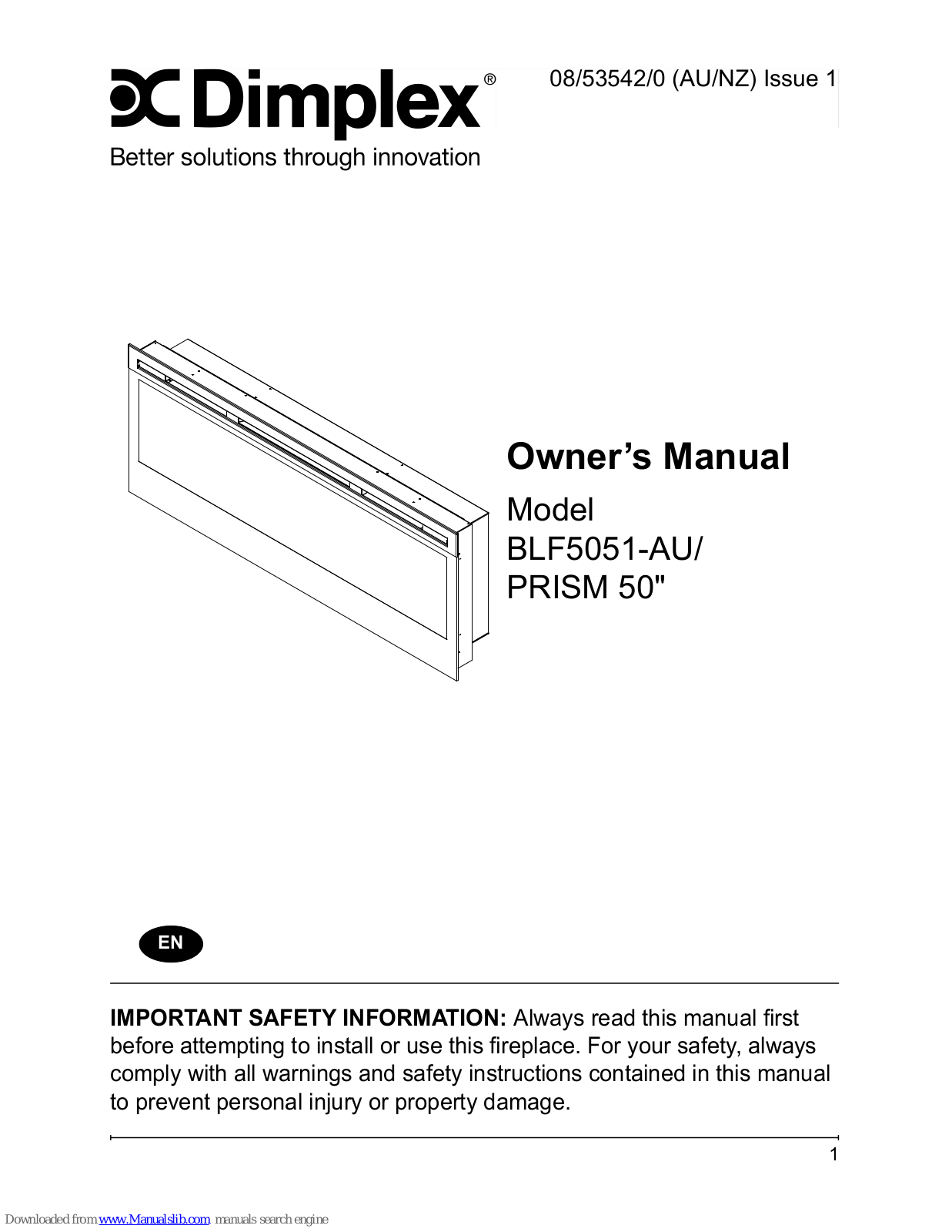 Dimplex BLF5051-AU/PRISM 50 Owner's Manual