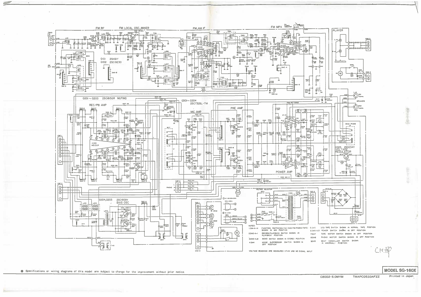 Sharp SG-160X Schematic