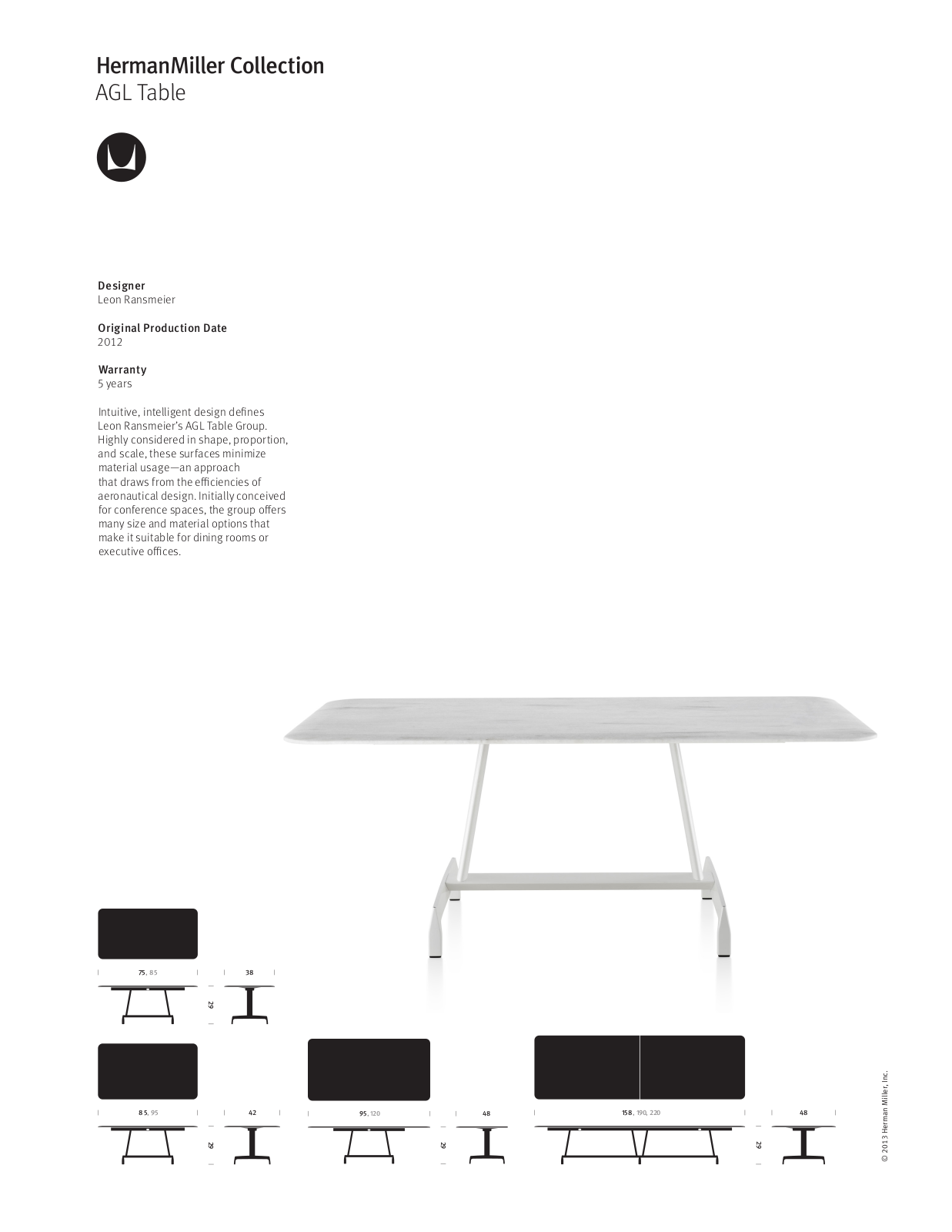 Herman Miller AGL Table Group User Manual