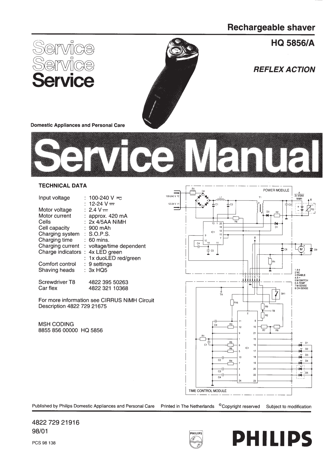 Philips HQ5856A Service Manual