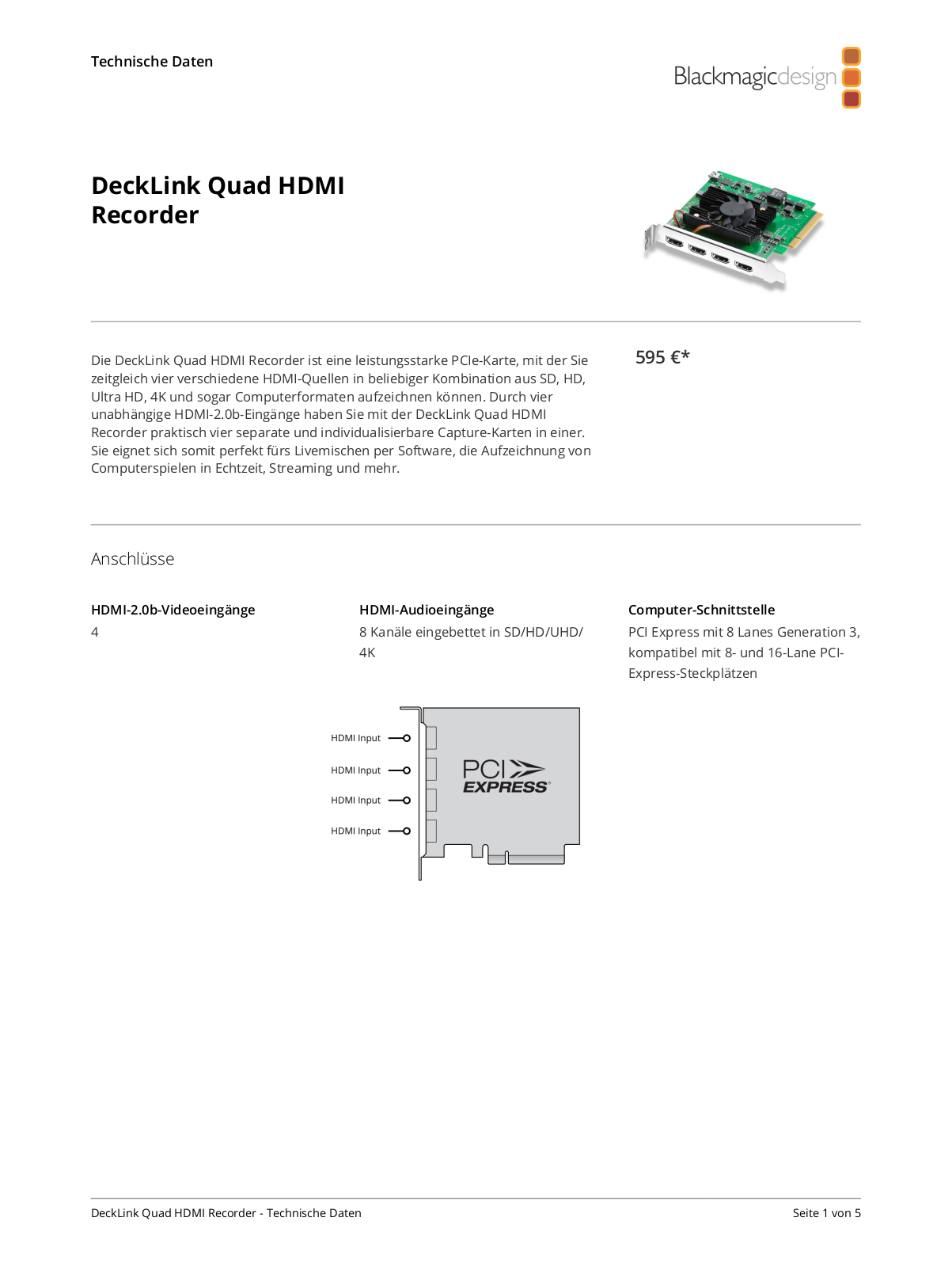 Blackmagic Design DeckLink Quad HDMI Recorder User Manual