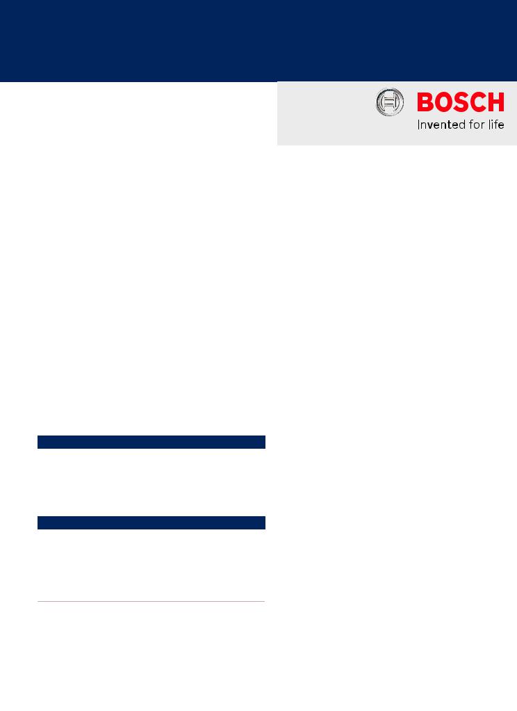 Bosch EVX-100E Specsheet