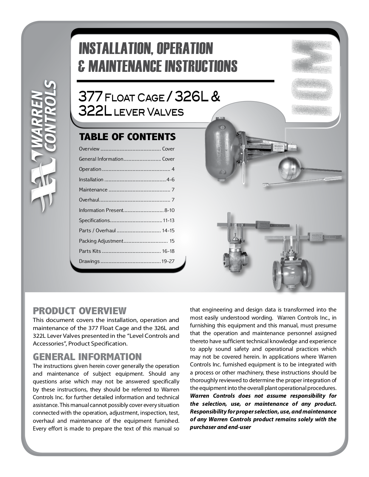 Warren Controls 377 User Manual