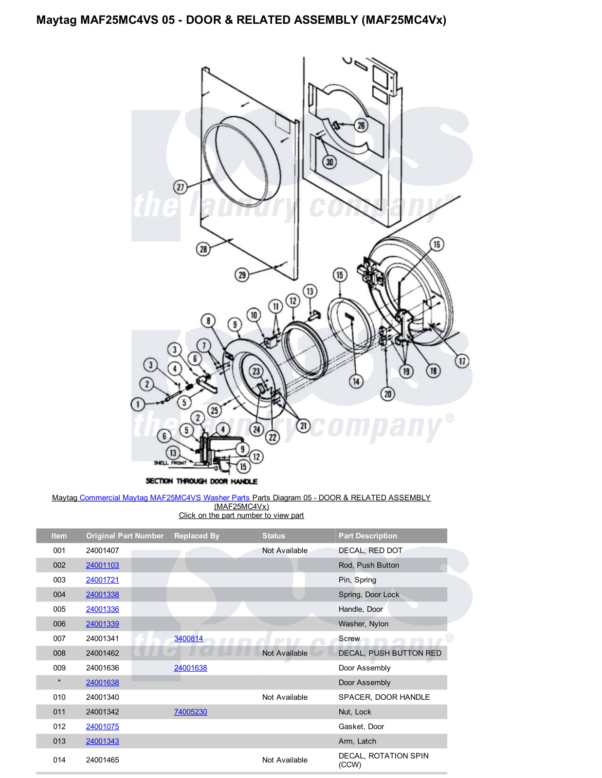 Maytag MAF25MC4VS Parts Diagram