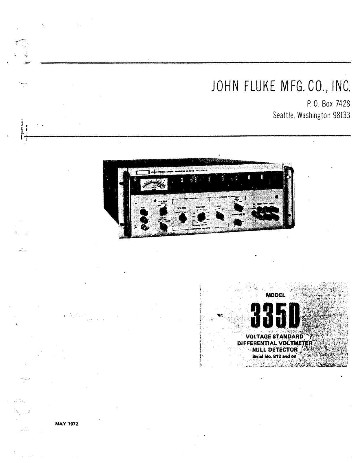 Fluke 335D User Manual