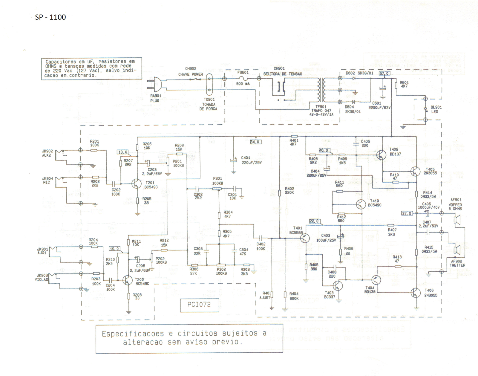 FRAHM SP-1100 Schematic