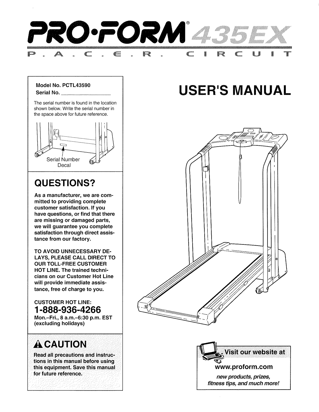 ProForm pctl-43590 User Manual