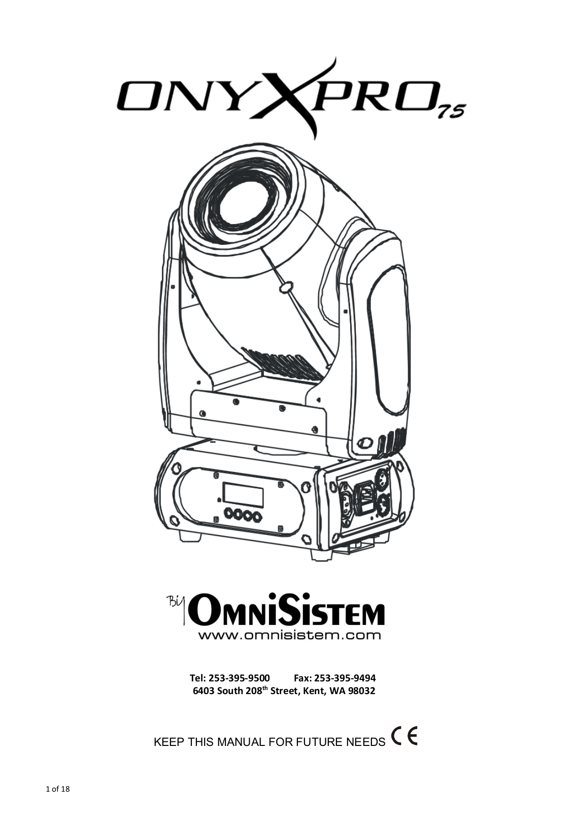 OmniSistem OnyxPro 75 User Manual