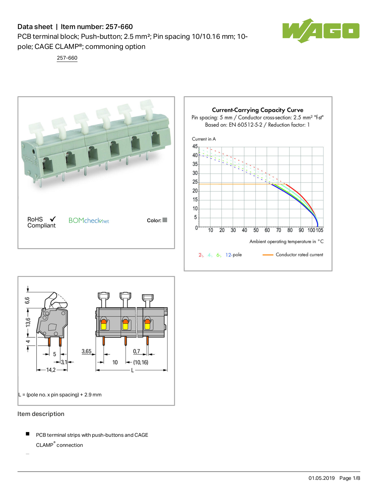 Wago 257-660 Data Sheet