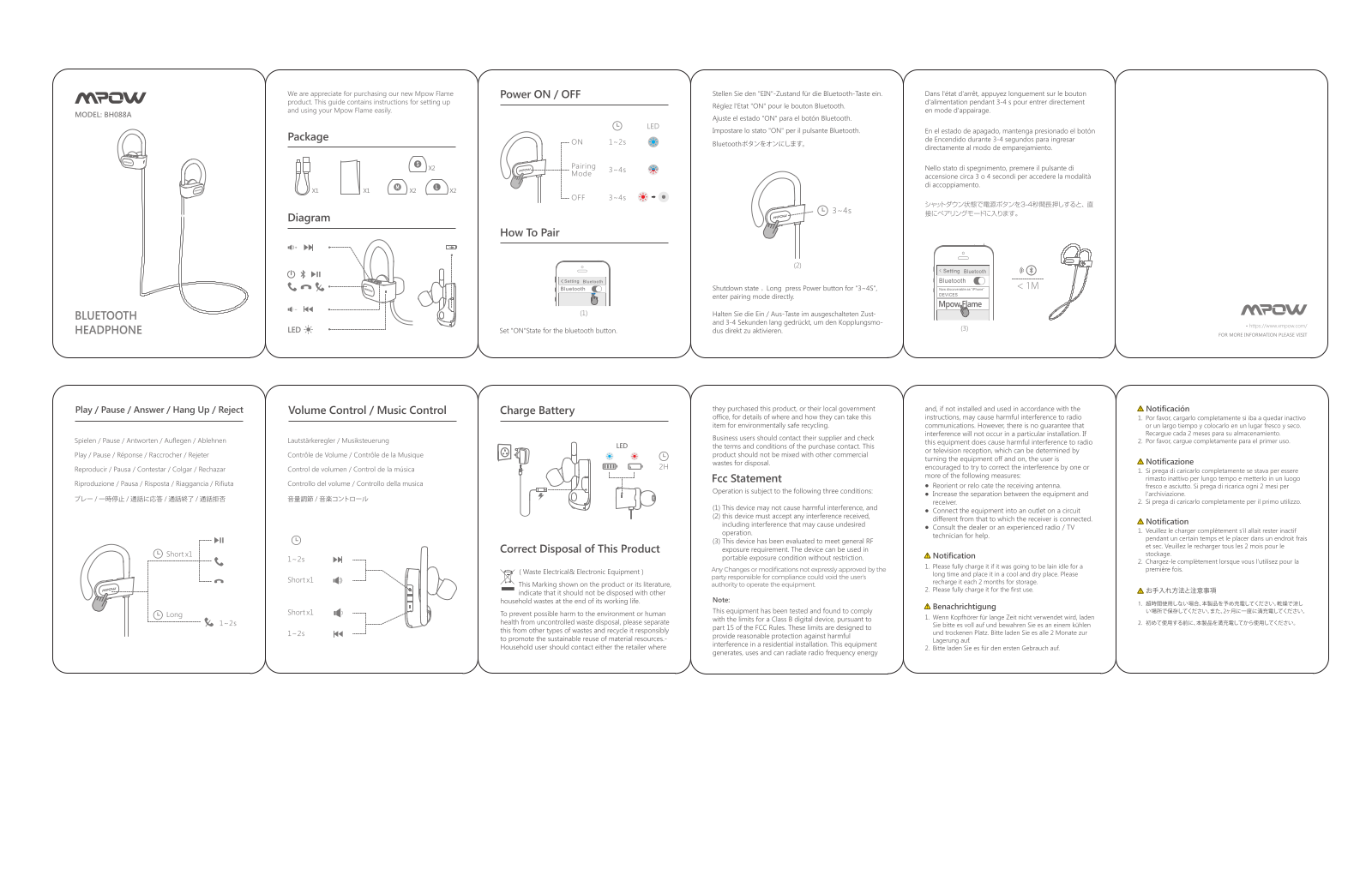 MPOW TECHNOLOGY BH088E User Manual