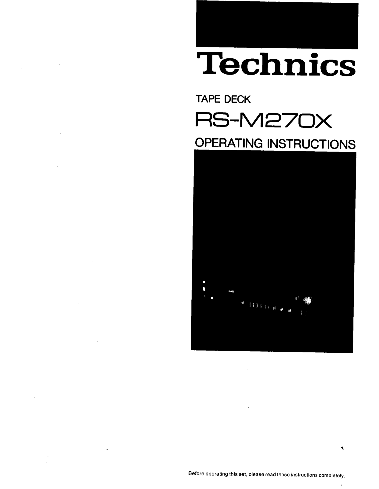 Panasonic RS-M270 Operating Instructions