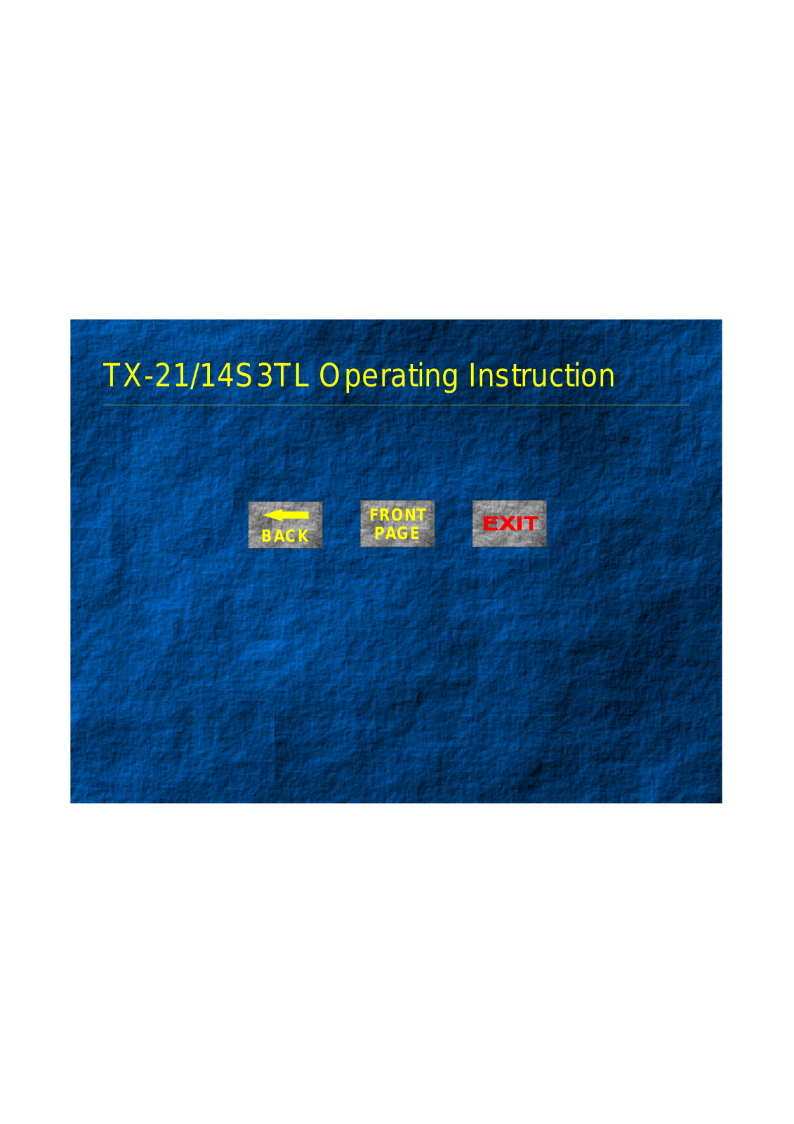 Panasonic TX-2114S3TL INSTALLATION INSTRUCTIONS