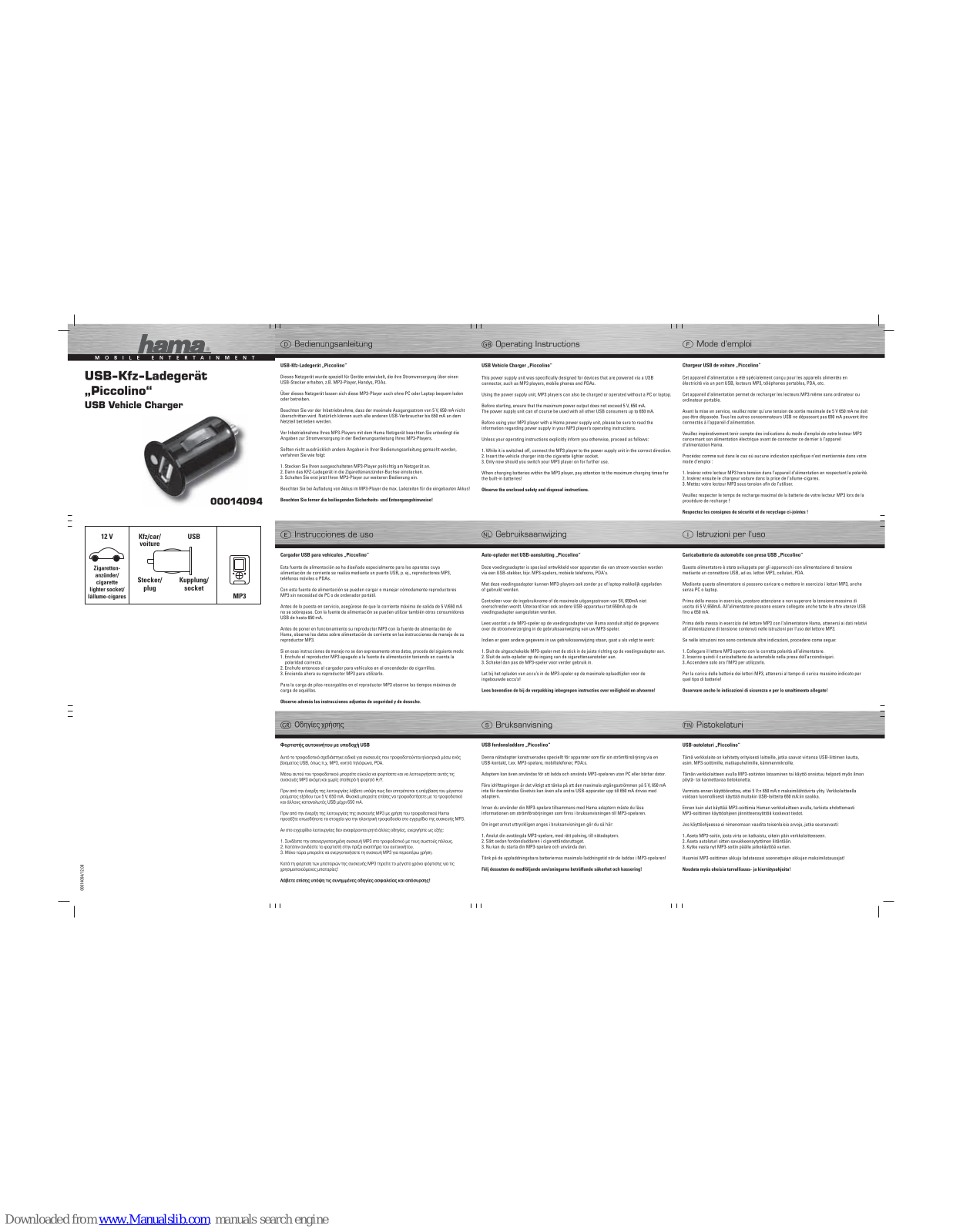 Hama 14094 Operating Instruction - ManualMachine.com