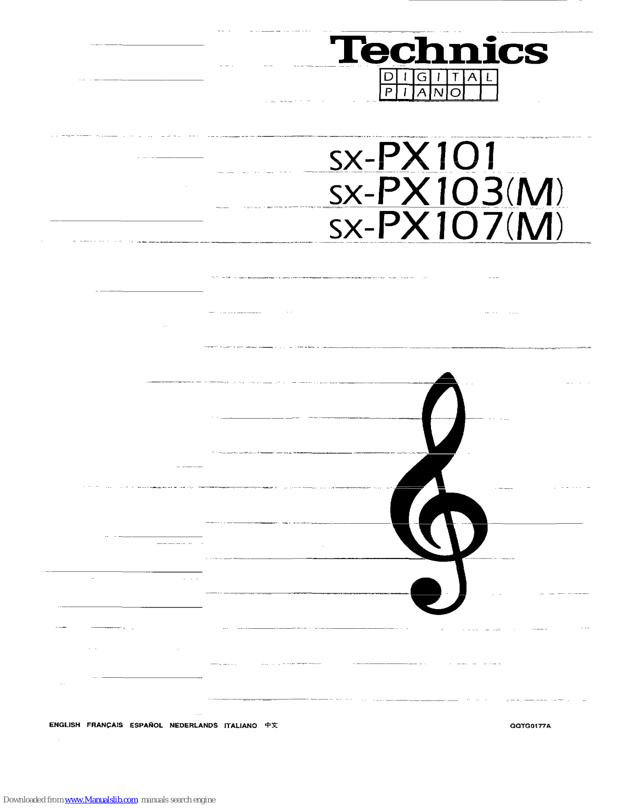 Technics SX-PX101, SX-PX107, SX-PX103 User Manual