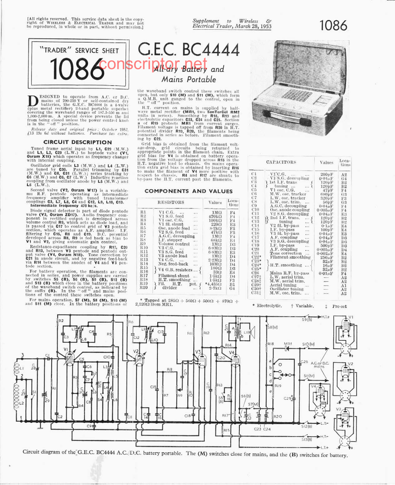 G.E.C. BC4444 Service manual