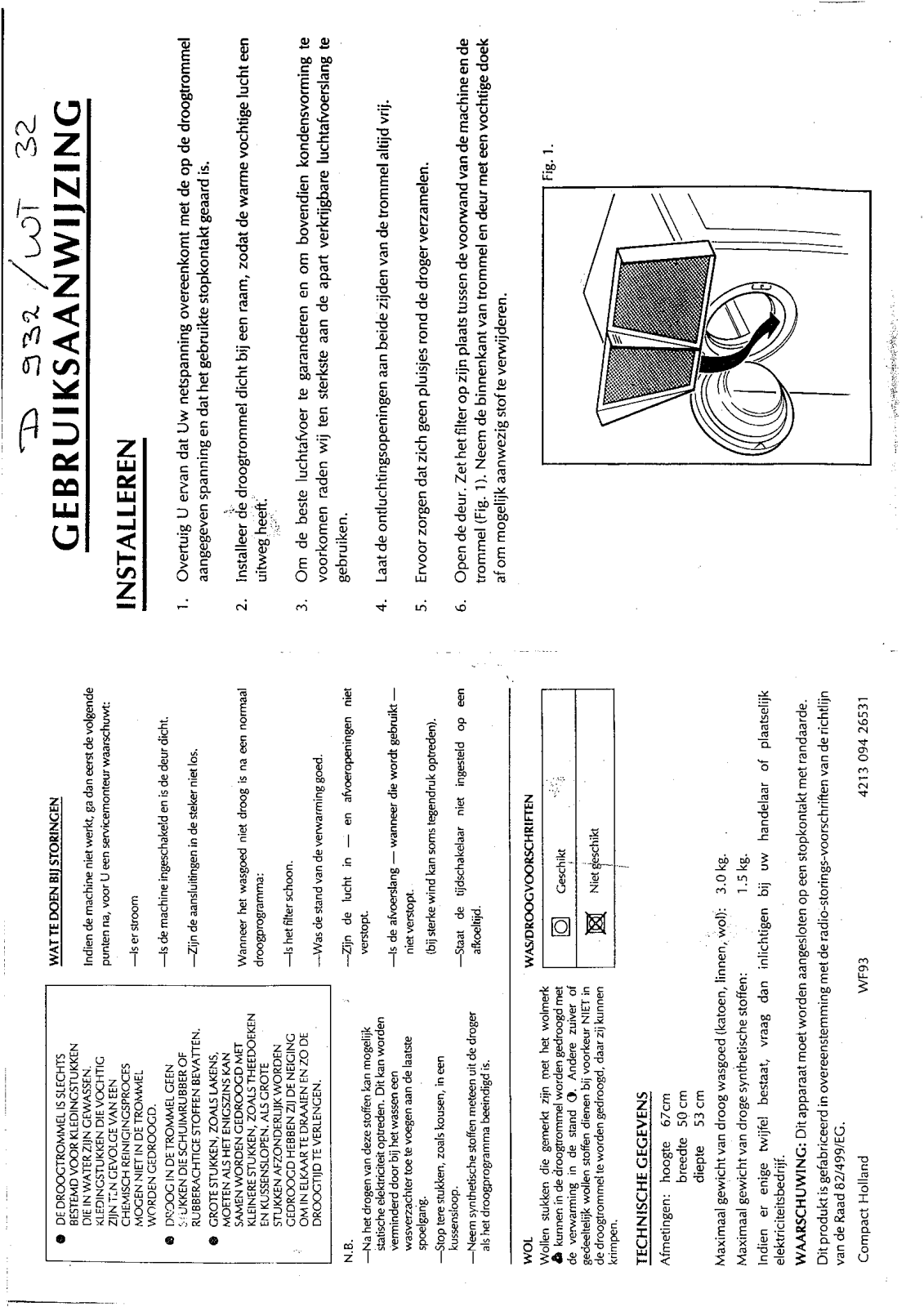 Indesit WT 32 User Manual