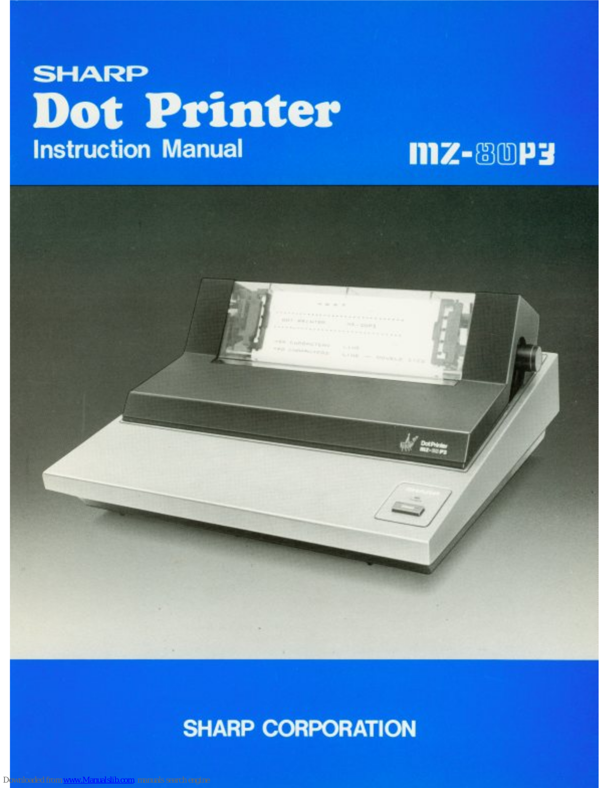 Sharp MZ-80P3 Instruction Manual