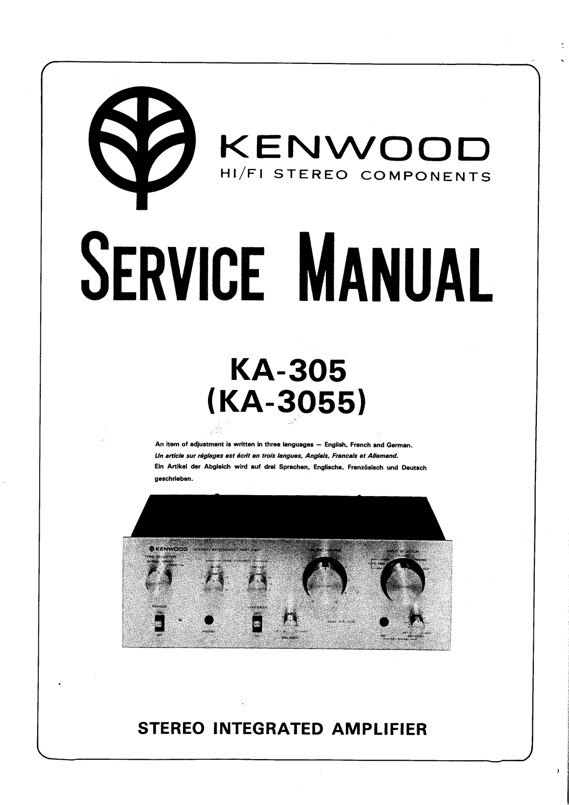 Kenwood KA-305, KA-3055 Service manual