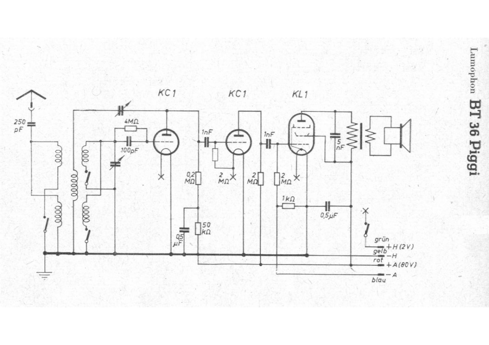 Lumophon bt36 piggi schematic - ManualMachine.com