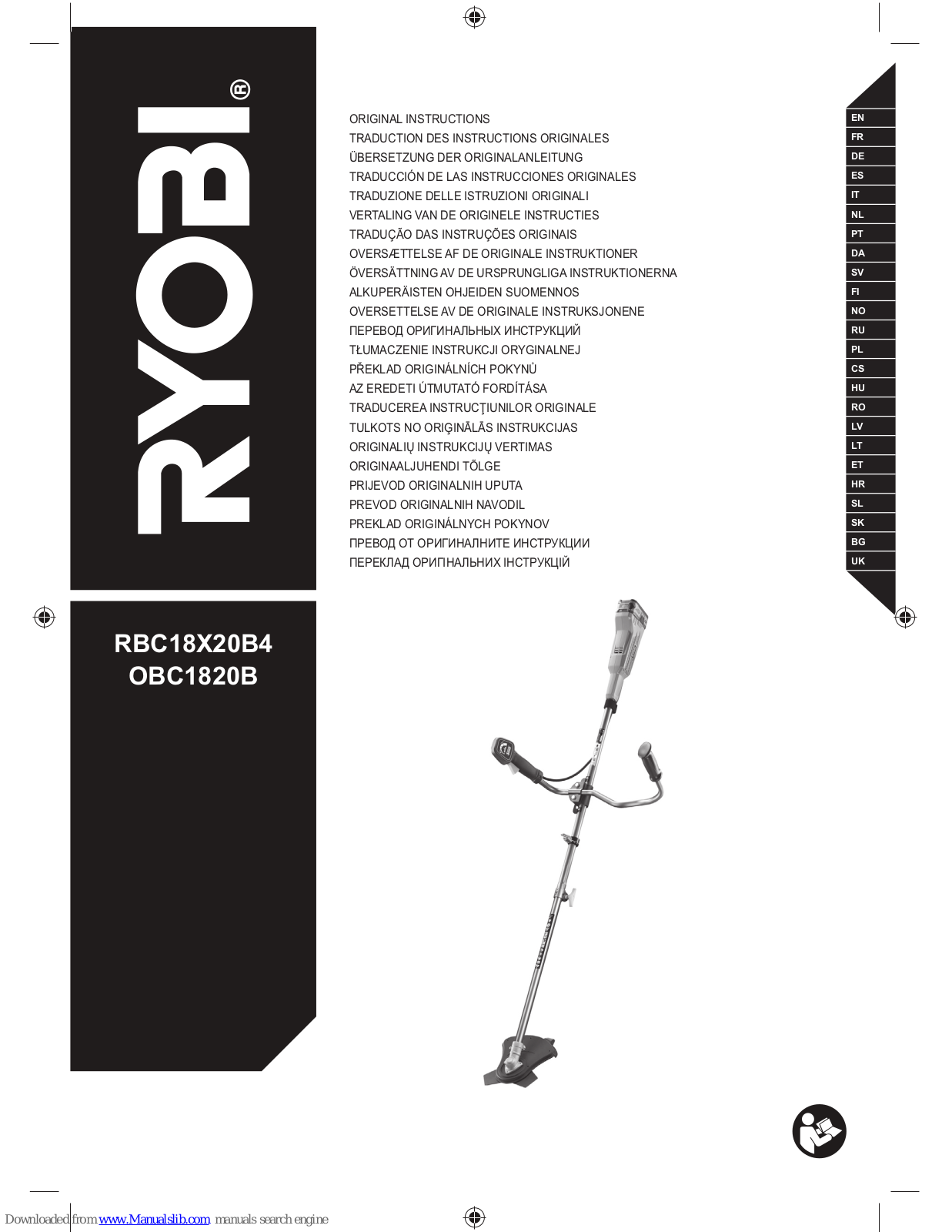 Ryobi RBC18X20B4, OBC1820B Original Instructions Manual