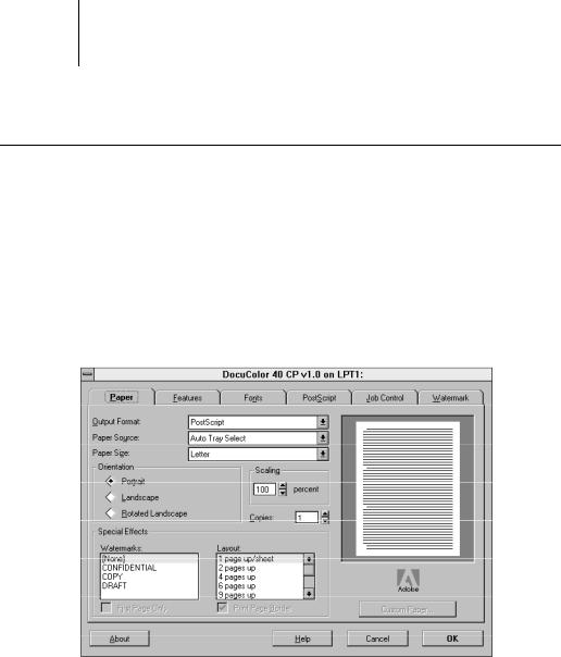 Xerox DOCUCOLOR 40 CP Printing Guide