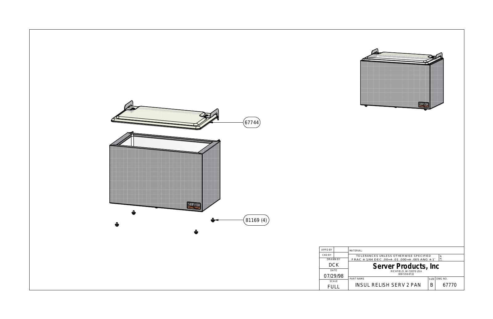 Server Products IRS-2 67770 Parts List