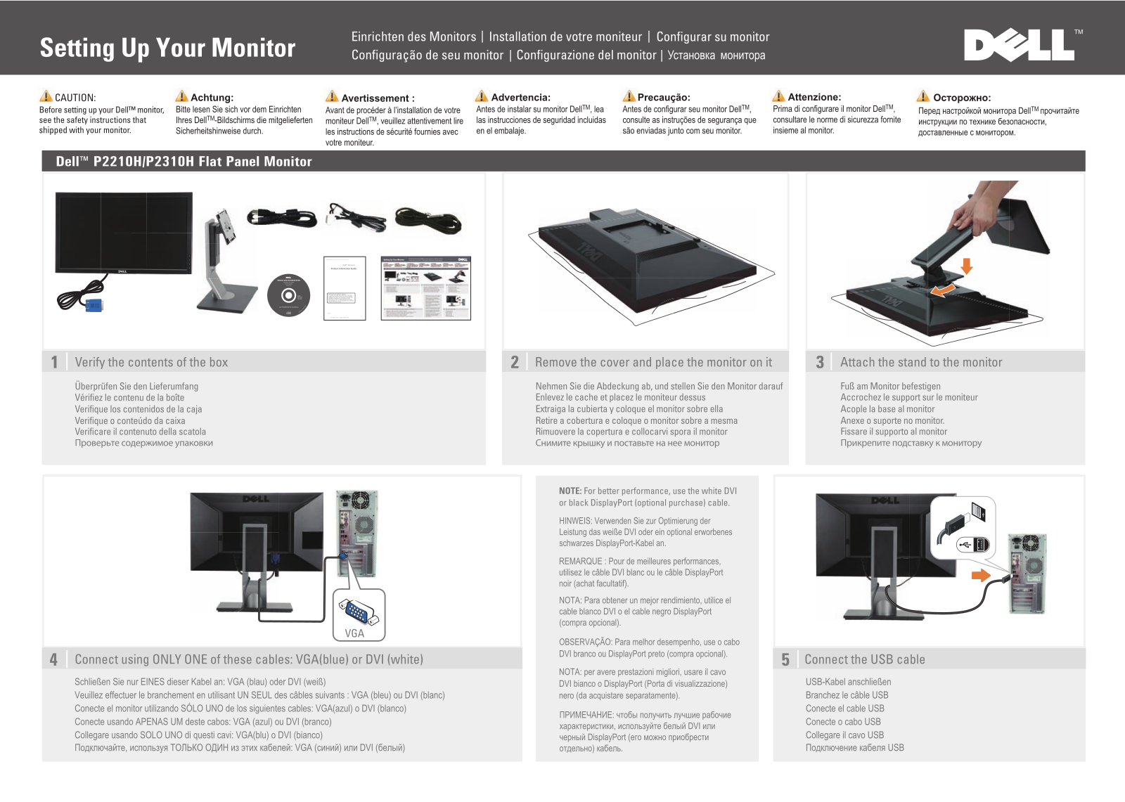 Dell P2210H, P2310H User Manual