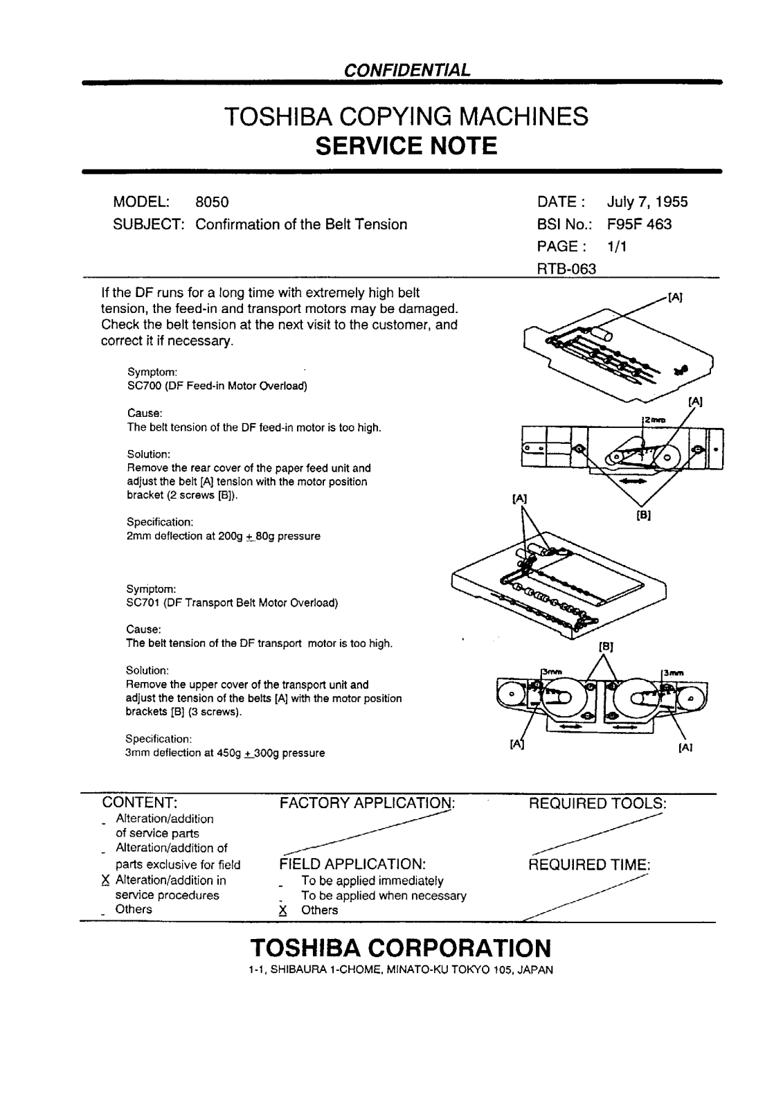 Toshiba f95f463 Service Note