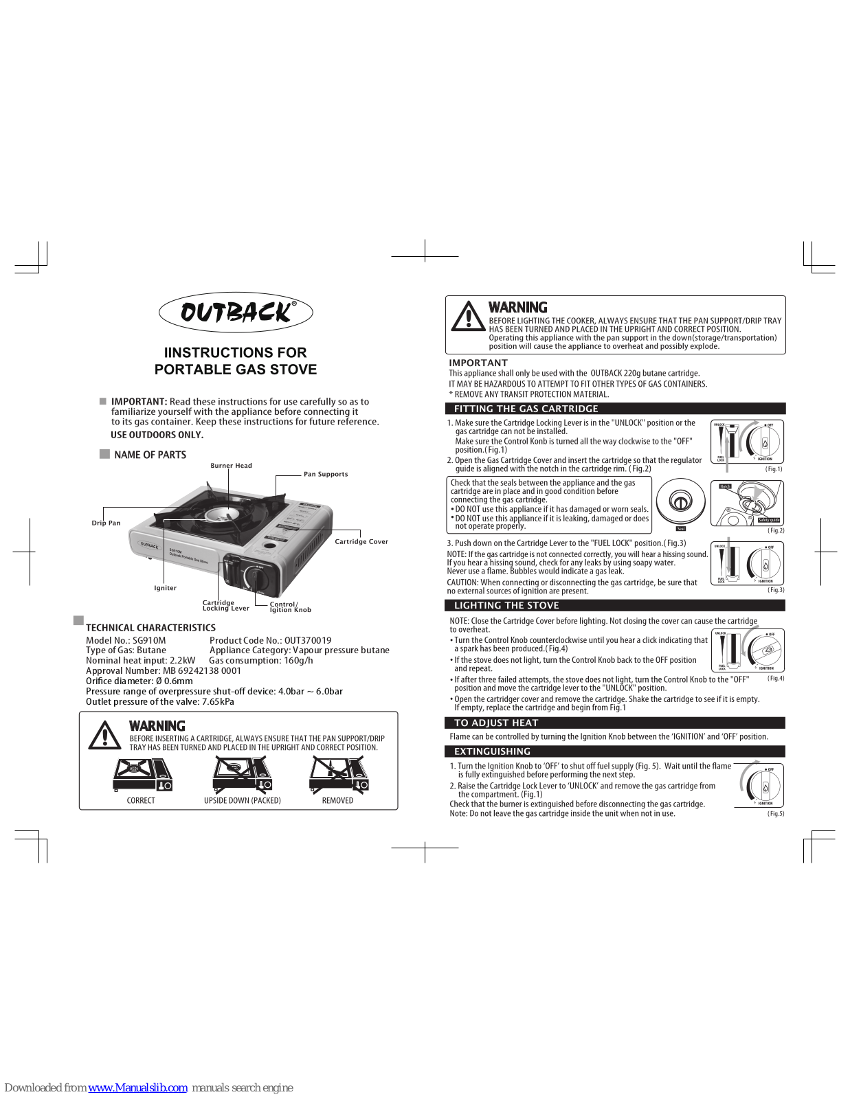 Outback SG910M Instructions Manual