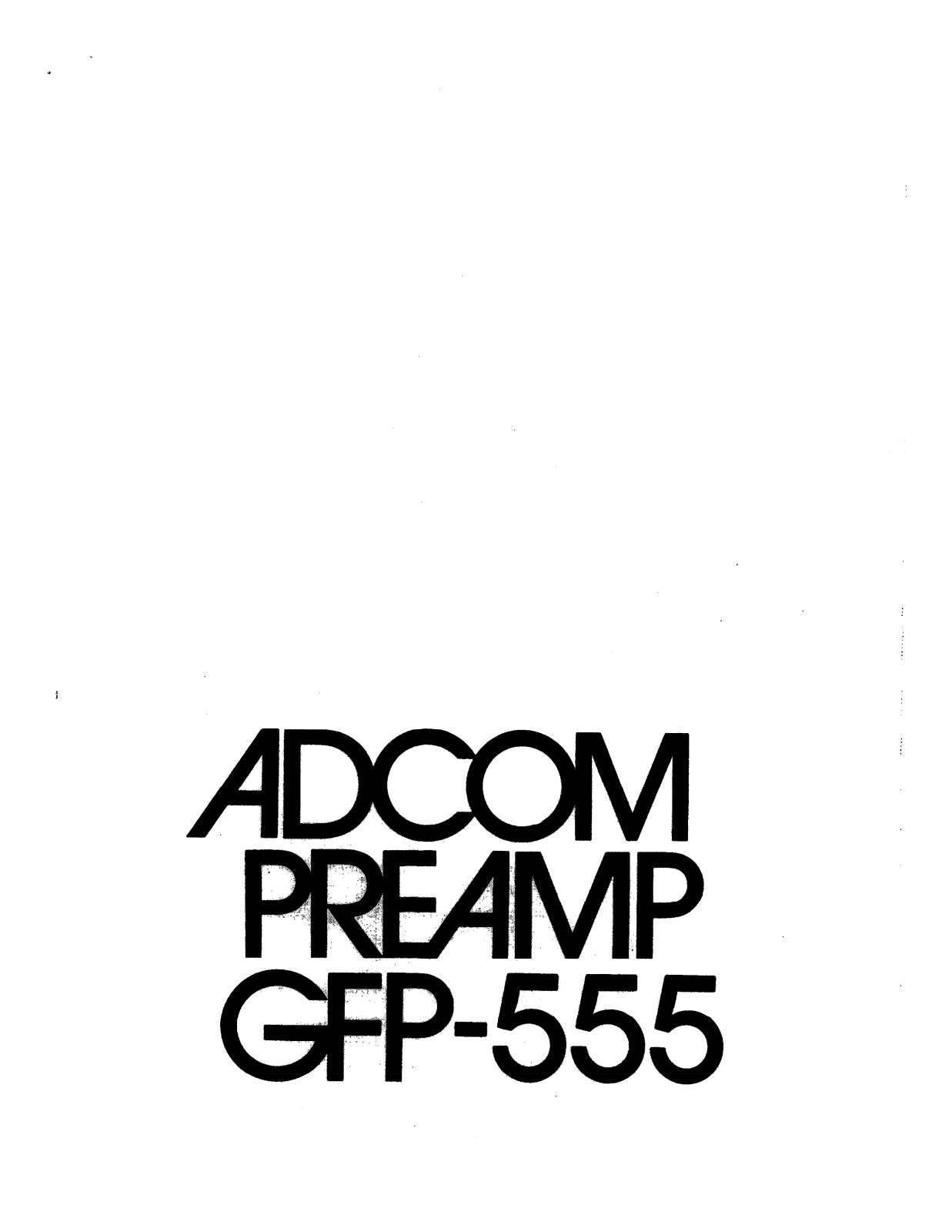 Adcom GFP-555 Owners manual