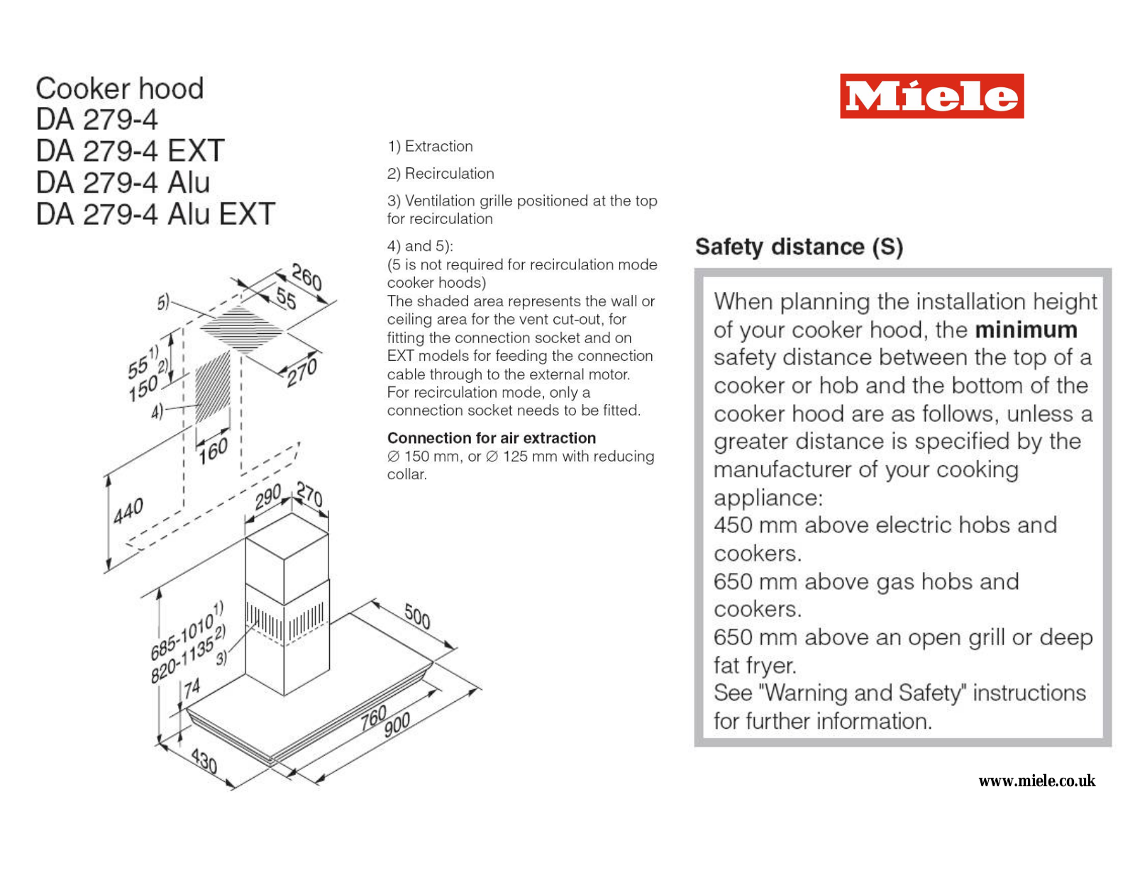 Miele DA279-4 User Manual