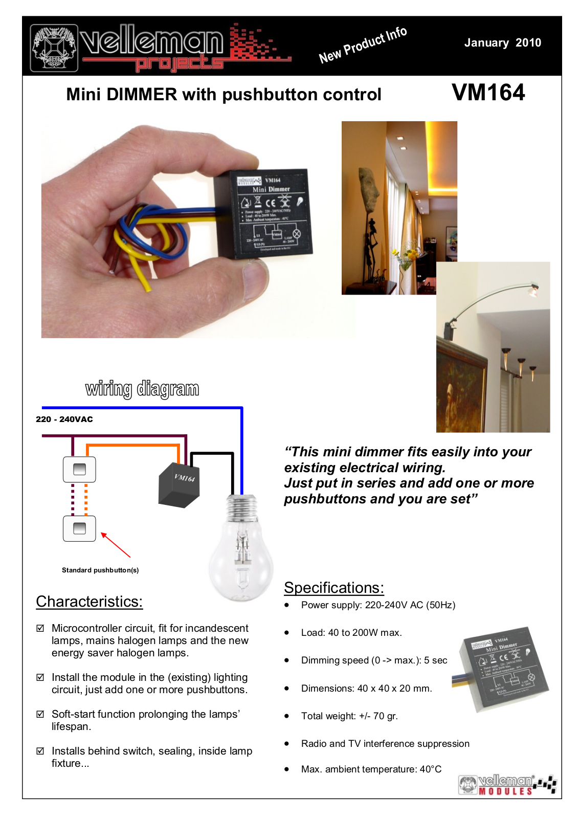 Velleman VM164 Datasheet