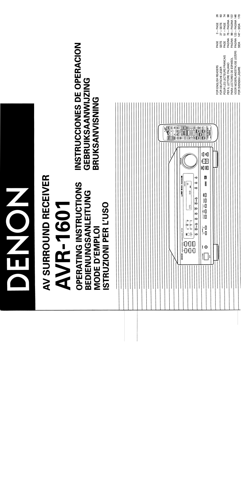 Denon AVR-1601 OPERATING INSTRUCTIONS