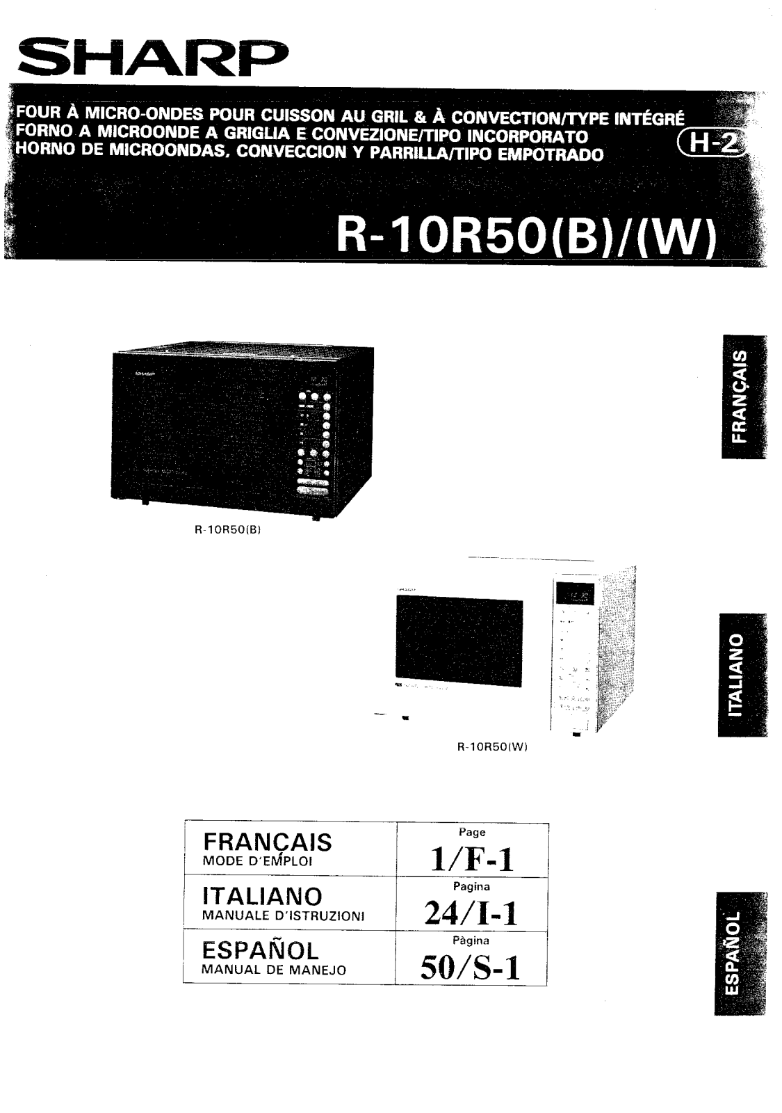 SHARP R-10H50 User Manual