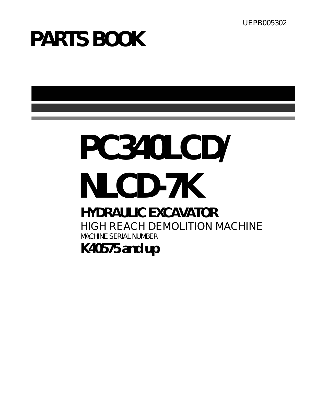 Komatsu PC340LCD-7K, PC340NLCD-7K Service Manual