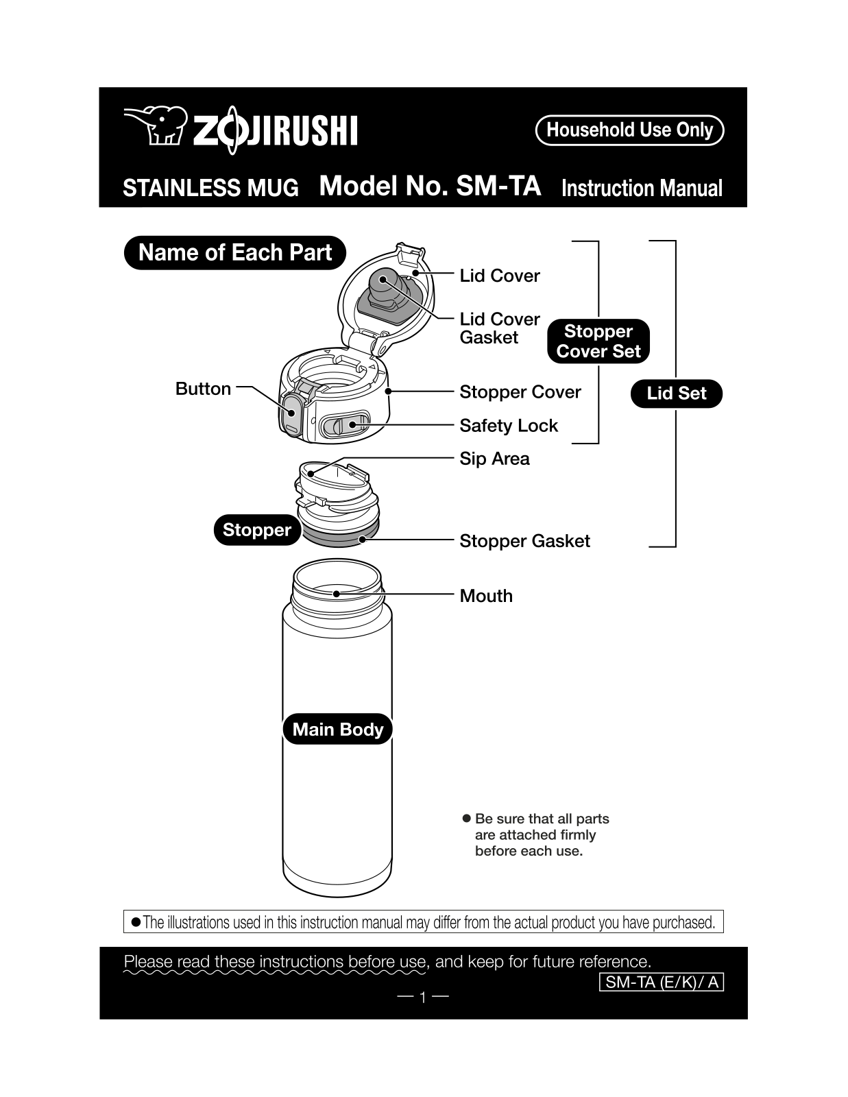 Zojirushi SMTA48, SMTA60, SMTA36 Instruction Manual